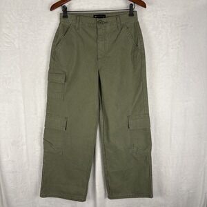 ASOS Design Womens Cargo Pants Sz 2 Petite Green Gorpcore Oversized Utility NWOT